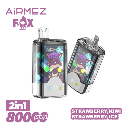 AiRMEZ Fox 80000 80K Puffs Einweg Kit 30ml (Dual Flavor) - 💥Weihnachtsgeschenke sind da! Nehme 4 Zahle NUR 3! + Ab einem Einkauf von 100€ 1 Mystery Vapes Gratis + Kostenloser Versand!!💥