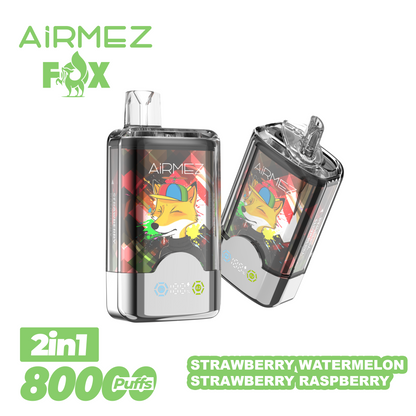 AiRMEZ Fox 80000 80K Puffs Einweg Kit 30ml (Dual Flavor) - 💥Weihnachtsgeschenke sind da! Nehme 4 Zahle NUR 3! + Ab einem Einkauf von 100€ 1 Mystery Vapes Gratis + Kostenloser Versand!!💥