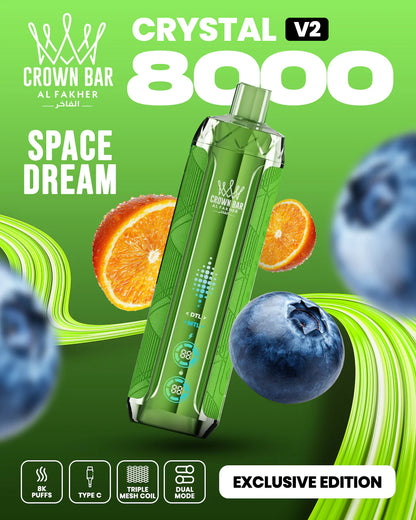AL Fakher Crown Bar 8000 Crystal V2 Einweg Kit - 💥 Nehme 5 Zahle NUR 4! + Ab einem Einkauf von 100€ 2 Mystery Gratis💥