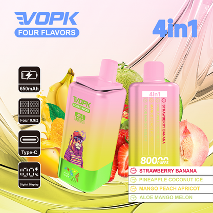 VOPK 80K Puffs 4IN1 Einweg Kit 650mAh