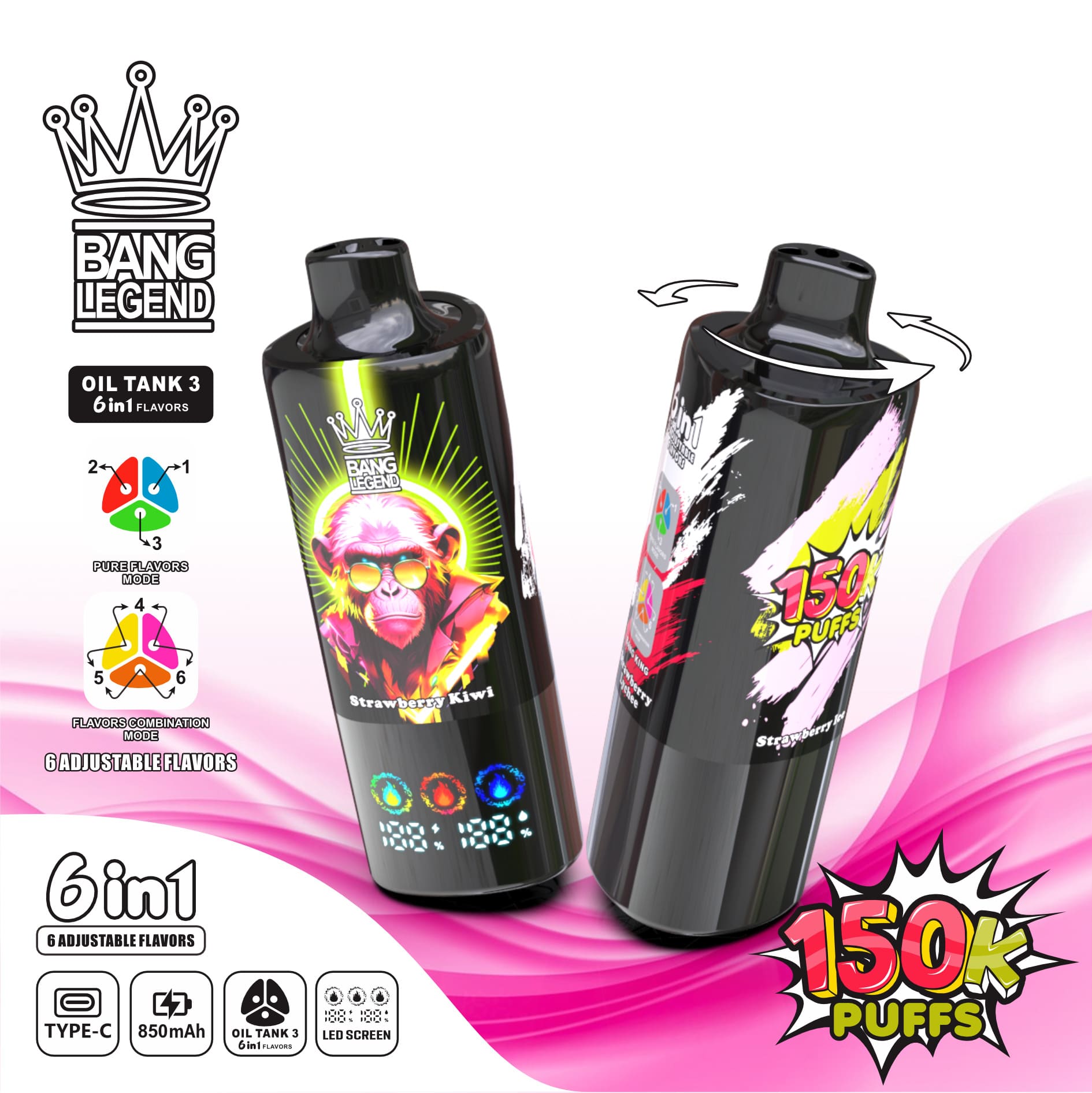 Bang Legend 150000 150K Puffs 6-in-1 Flavors Einweg Kit online gnstig kaufen | vapormo.de Bang Legend 150000 150K Puffs 6-in-1 Flavors Einweg Kit online gnstig kaufen | vapormo.de