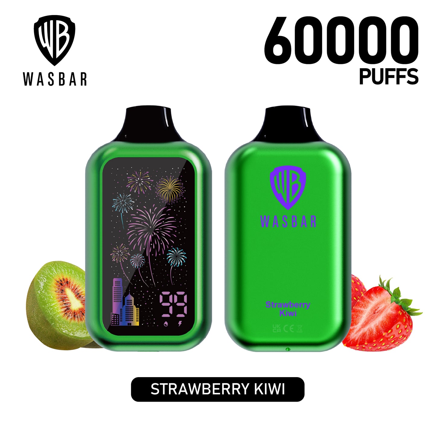 WASBAR 60000 60K Puffs Wiederaufladbares Einweg Kit - 💥 Nehme 5 Zahle NUR 4! + Ab einem Einkauf von 100€ 2 Mystery Gratis💥