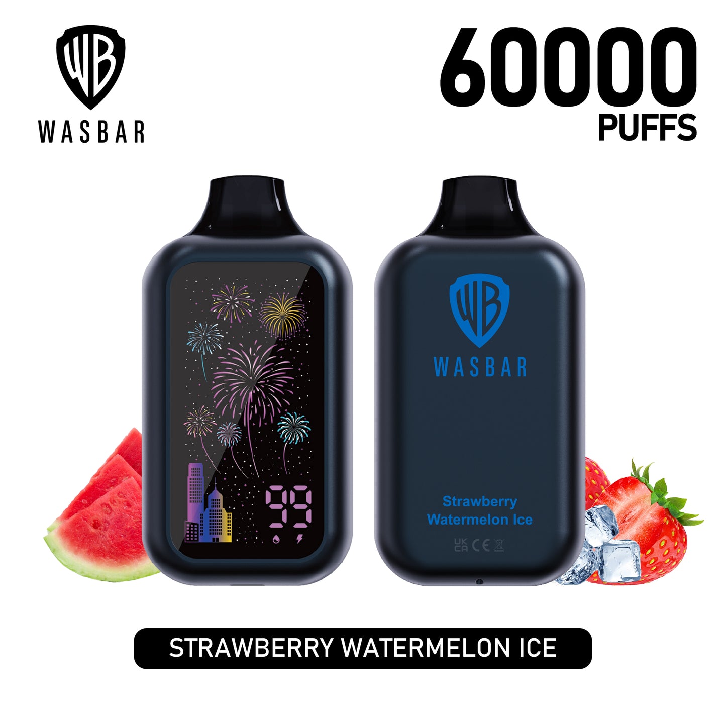 WASBAR 60000 60K Puffs Wiederaufladbares Einweg Kit - 💥 Nehme 5 Zahle NUR 4! + Ab einem Einkauf von 100€ 2 Mystery Gratis💥
