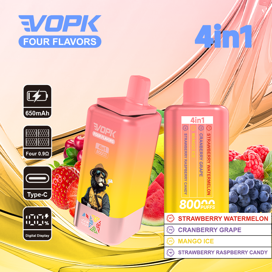 VOPK 80K Puffs 4IN1 Einweg Kit 650mAh