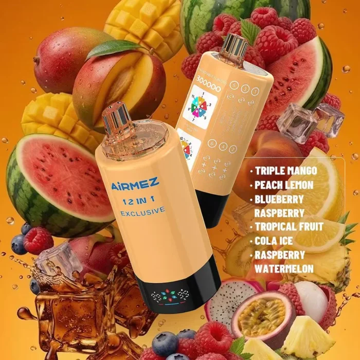 Airmez 12in1 300K 300000 Puffs Einweg Kit 90ml - 💥 Nehme 5 Zahle NUR 4! + Ab einem Einkauf von 100€ 2 Mystery Gratis💥