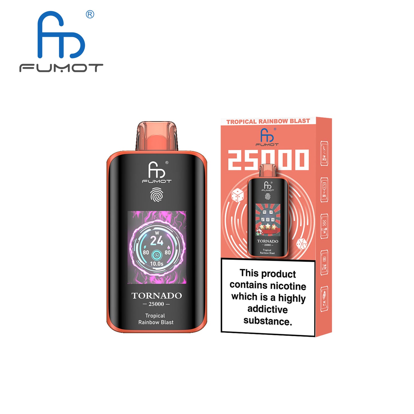 [Clearance Sale] Fumot Randm Tornado 25000 25K Puffs Wiederaufladbares Einweg Kit (Touch Switch) - 💥 Nehme 5 Zahle NUR 4! + Ab einem Einkauf von 100€ 2 Mystery Gratis💥