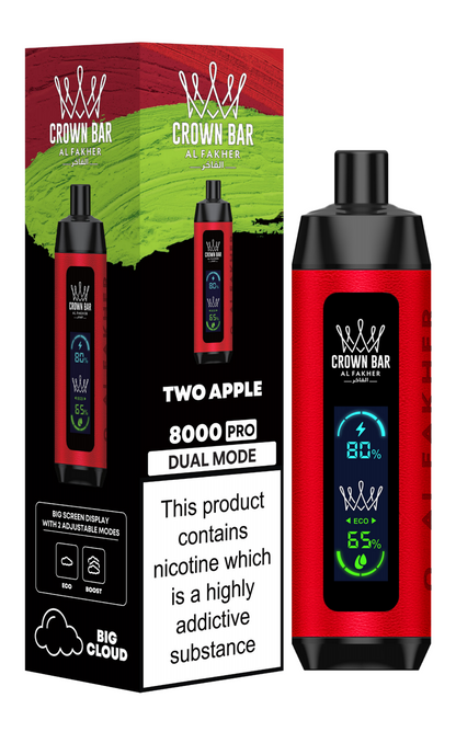 AL Fakher Crown Bar 8000 Pro Dual Mode Wiederaufladbares Einweg Kit (Big Cloud) - 💥 BLACK Friday WEEK - Nehme 4 Zahle NUR 3! + Ab einem Einkauf von 100€ 1 Mystery Vapes Gratis + Ab einem Einkauf von 150€ 2 Mystery Vapes Gratis 💥