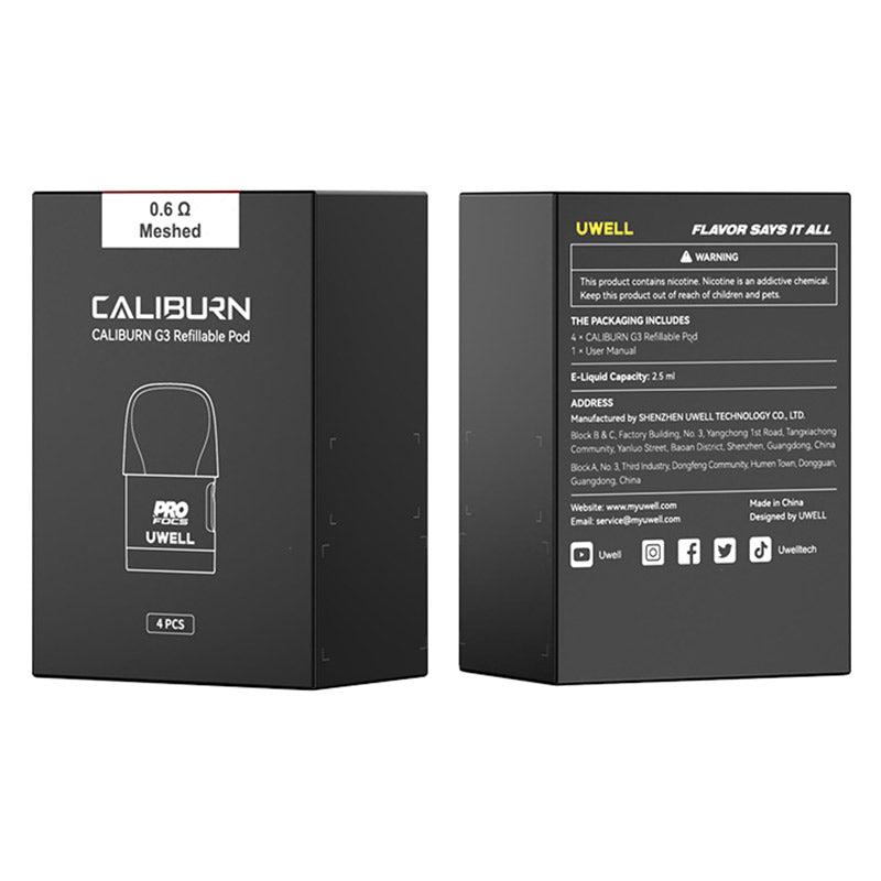 Uwell Caliburn G3 / Caliburn GK3 Ersatz Pod Cartridge 2,5ml (4 Stück/Packung)