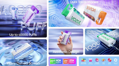 Vozol Star 40000 Puffs Wiederaufladbares Einweg Kit 20ml (40K Puffs) - 💥 BLACK Friday WEEK - Nehme 4 Zahle NUR 3! + Ab einem Einkauf von 100€ 1 Mystery Vapes Gratis + Ab einem Einkauf von 150€ 2 Mystery Vapes Gratis 💥