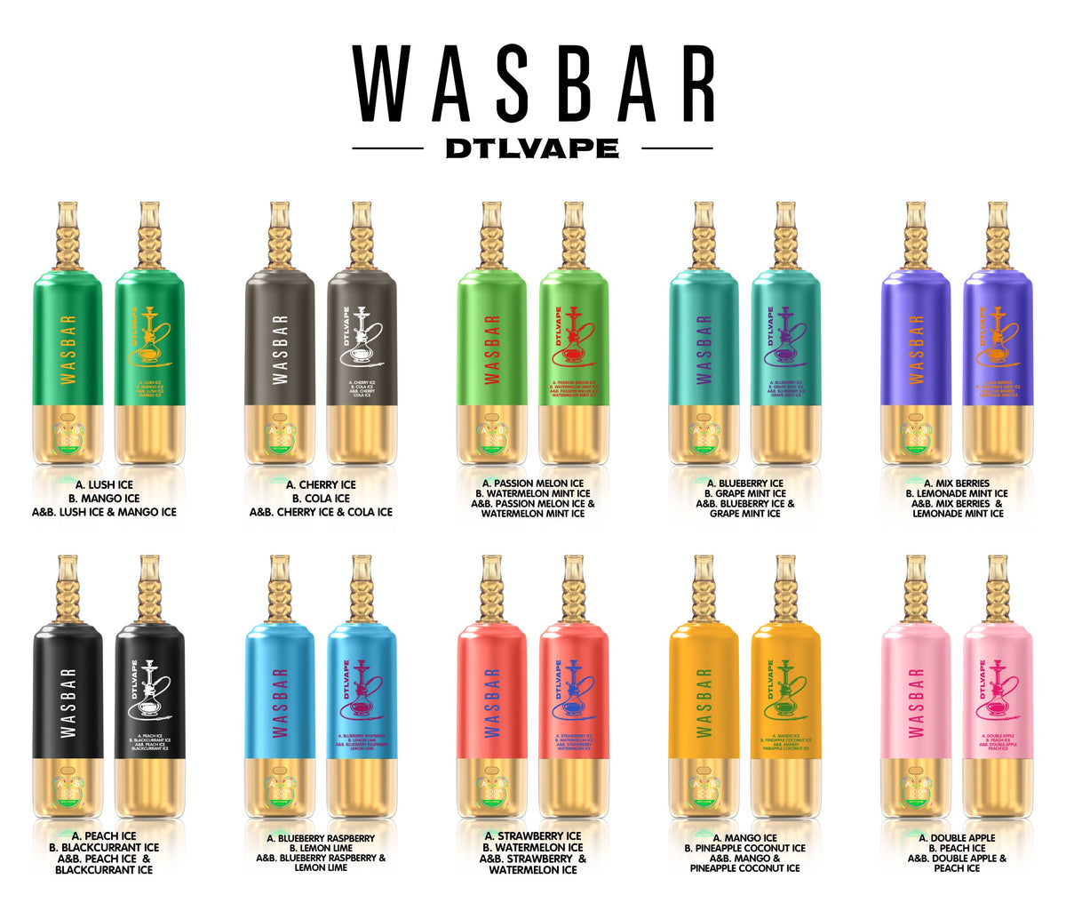 Wasbar 150K Puffs 3-in-1 DTL Shisha Hookah Einweg Kit