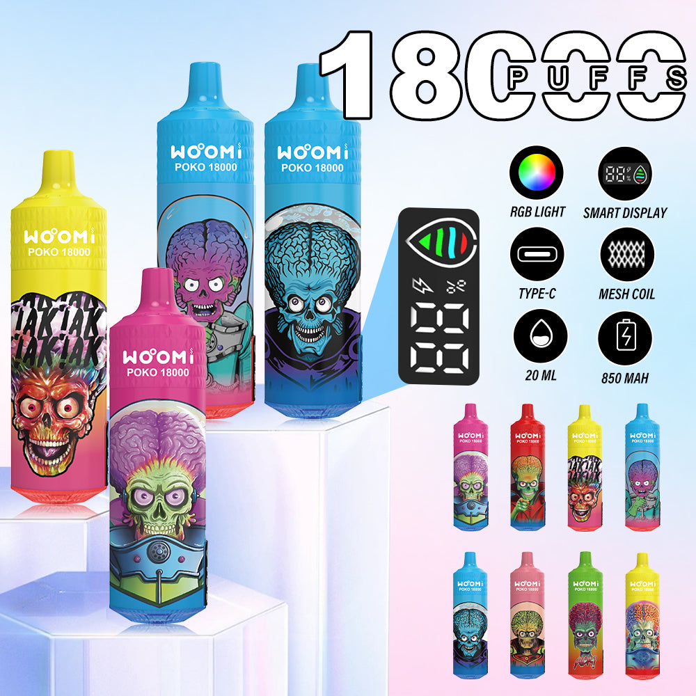 Woomi POKO 18000 Puffs Wiederaufladbares Einweg Kit 10 Stck/Packung kaufen online Deutschland | vapormo.de Woomi POKO 18000 Puffs Wiederaufladbares Einweg Kit 10 Stck/Packung kaufen online Deutschland | vapormo.de