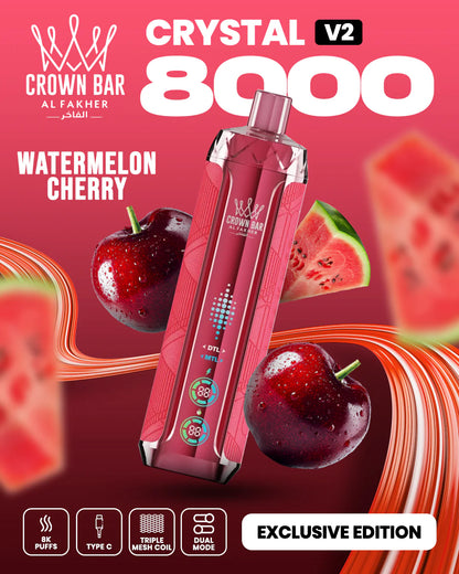 AL Fakher Crown Bar 8000 Crystal V2 Einweg Kit - 💥 Nehme 5 Zahle NUR 4! + Ab einem Einkauf von 100€ 2 Mystery Gratis💥