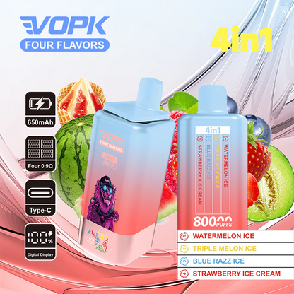 VOPK 80K Puffs 4IN1 Einweg Kit 650mAh