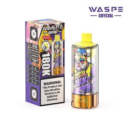 WASPE Crystal 8-in-1 180K 180000 Puffs Einweg Kit 68ml - 💥 Nehme 5 Zahle NUR 4! + Ab einem Einkauf von 100€ 2 Mystery Gratis💥