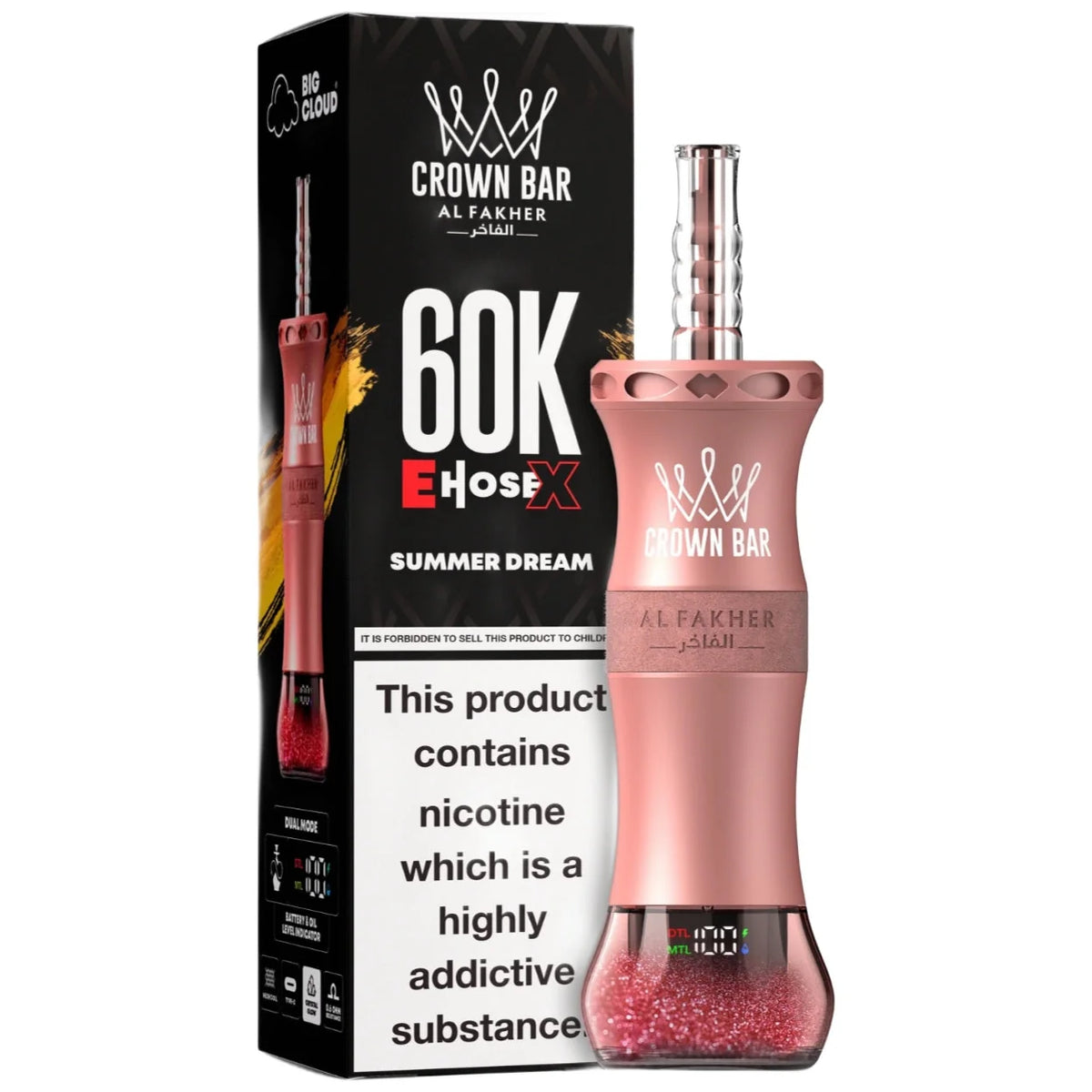 AL Fakher Crown Bar 60K 60000 Puffs E-Hose X Einweg Kit - 💥 Nehme 5 Zahle NUR 4! + Ab einem Einkauf von 100€ 2 Mystery Gratis💥