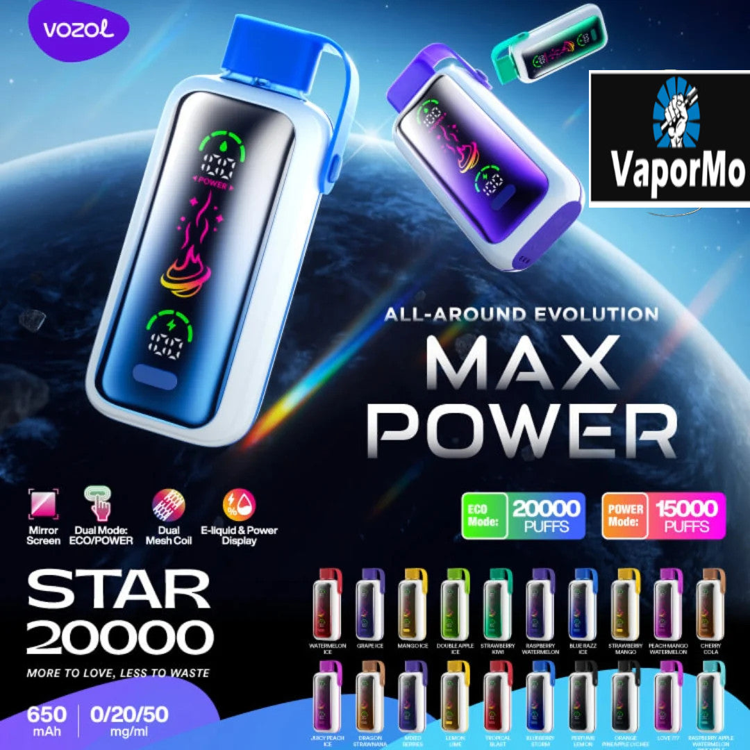 Vozol Star 20000 Puffs Dual Power Wiederaufladbarer Einweg Vape Kaufen Sale vapormo.de Vozol Star 20000 Puffs Dual Power Wiederaufladbarer Einweg Vape Kaufen Sale vapormo.de