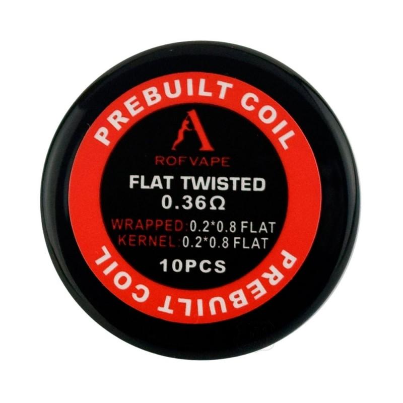Rofvape Flat Twisted Prebuilt Coils 0,36 Ohm - 10 Stück / Packung