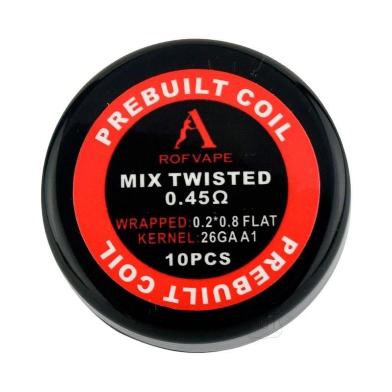 Rofvape Mix Twisted Prebuilt Coils 0,45 Ohm - 10 Stück / Packung