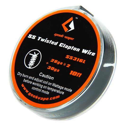Geekvape SS Twisted Clapton Draht (Wire) 28ga x 2 + 30ga 10ft