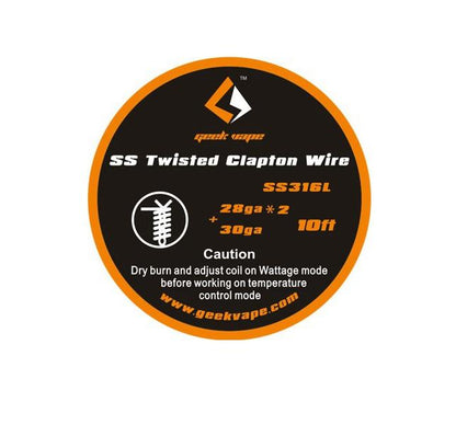 Geekvape SS Twisted Clapton Draht (Wire) 28ga x 2 + 30ga 10ft
