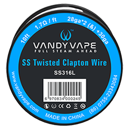 Vandy Vape Twisted Clapton Draht (Wire) SS316L 28ga x 2 + 30ga 10ft