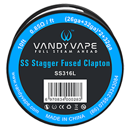 Vandy Vape Stagger Fused Clapton SS316L Draht (26ga + 32ga) x 2 + 32ga 10ft