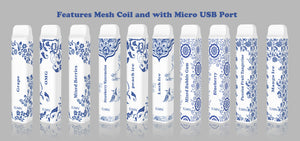 ELIMIN blaues und weißes Porzellan 2500 Puffs Wiederaufladbares Einweg-Kit 650mah