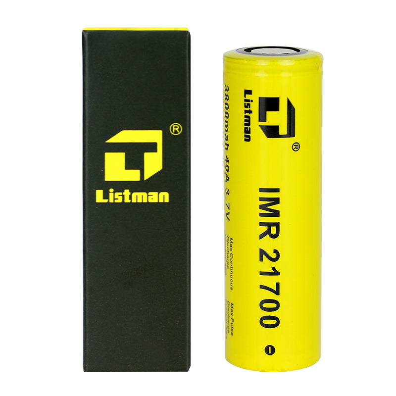 Listman IMR 21700 3800mAh 40A Flat Top Li-Ion Wiederaufladbare Batterie 2Stück